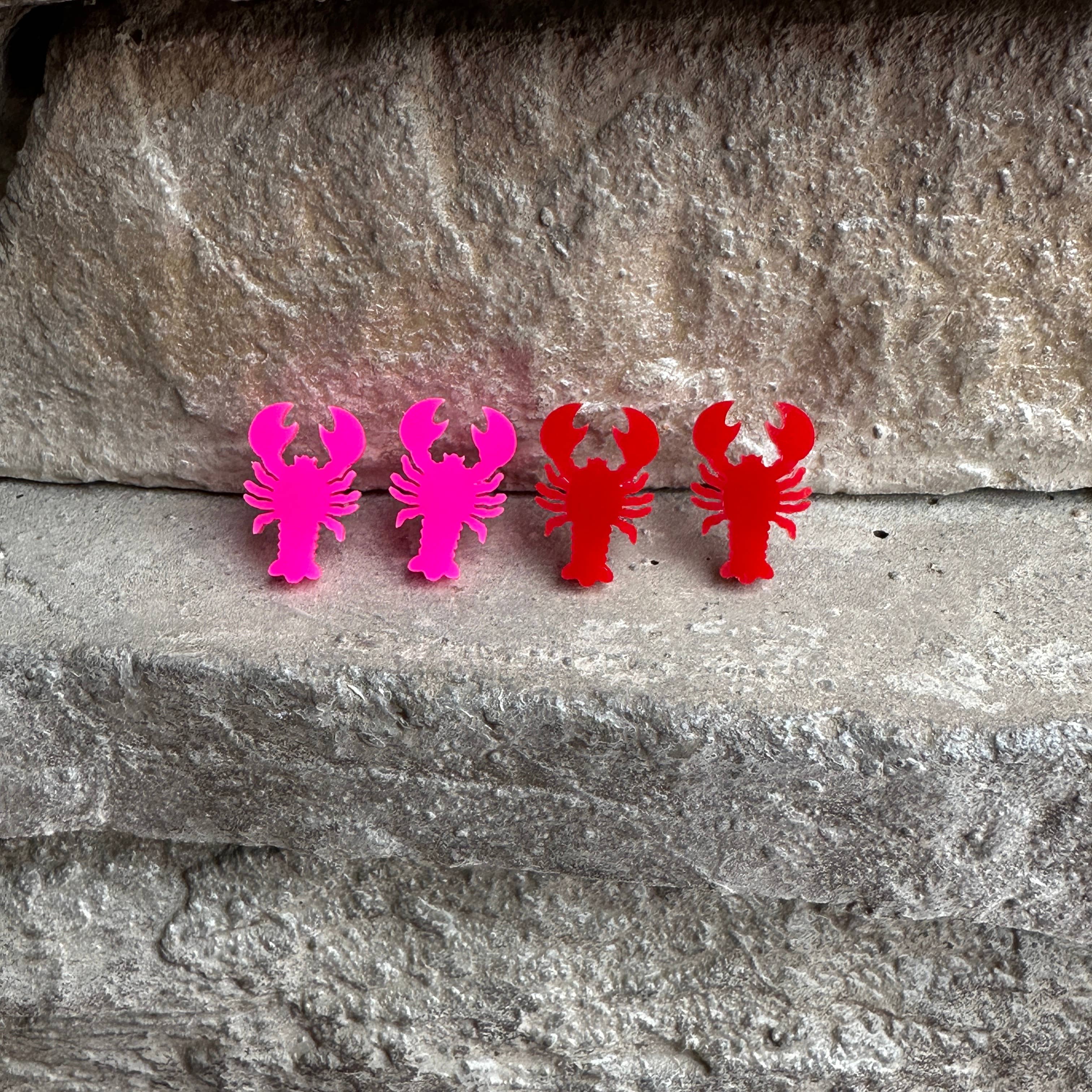 Laser & Color Designs LLC - Vente Clous d'oreille - Boucles d'oreilles écrevisses homard, boucles d'oreilles Mardi Gras, été2