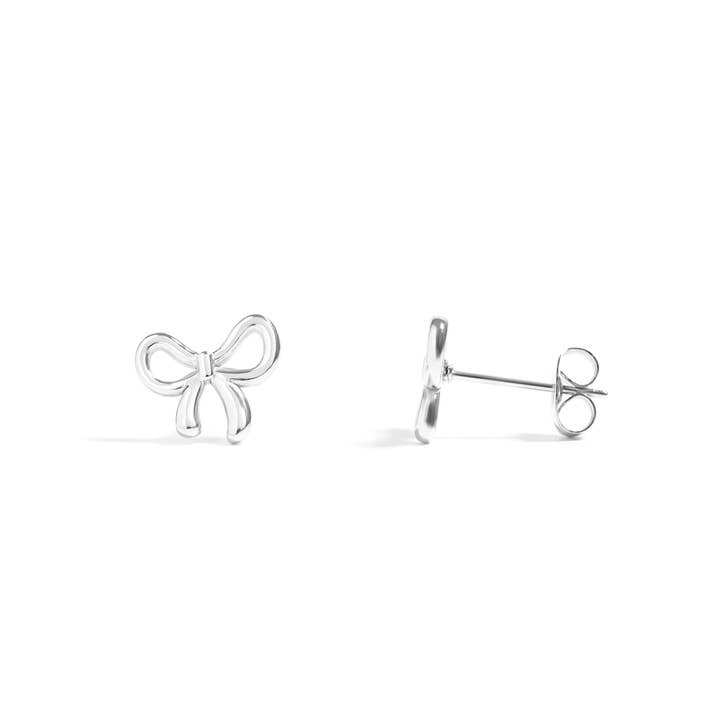 WJW - Wholesale Stud/Post Earrings - 18K Gold PVD Stainless Steel Bow Stud Earrings