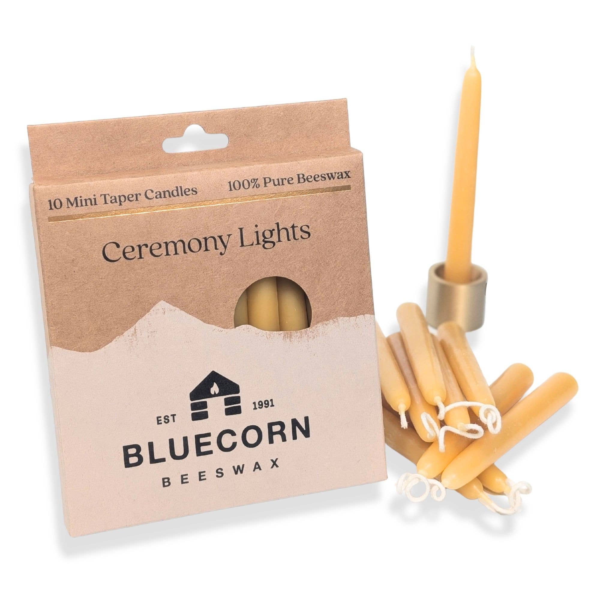 Bluecorn Candles - Wholesale Tapered Candle/Candlestick - Mini Beeswax Taper Candles - 10-Pack Chime Candles2