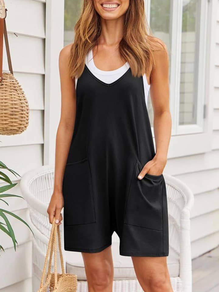 Rosa Clothing - Wholesale Romper - Women's - Casual Large Pocket Bib Pants16