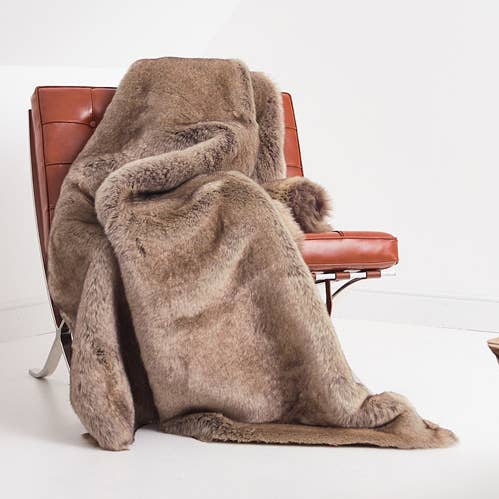 Townsville Faux Fur Plaid Wool Cashmere Lining Grey for wholesale by Henry d'Elkin