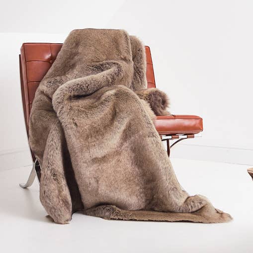 Townsville faux fur plaid Camel wool and cashmere lining for wholesale by Henry d'Elkin