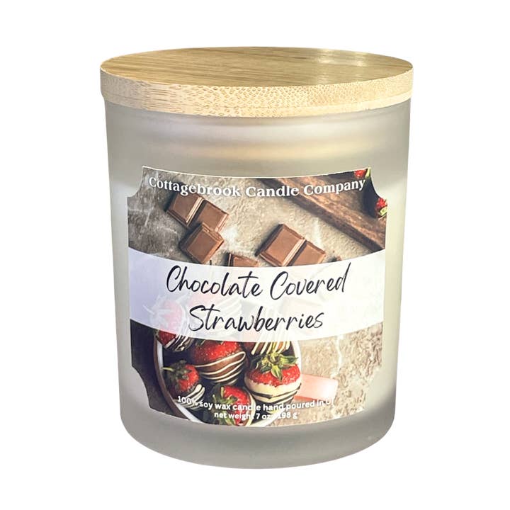 Candela di soia fragole ricoperte di cioccolato per la vendita all'ingrosso da parte di Cottagebrook Candle Company
