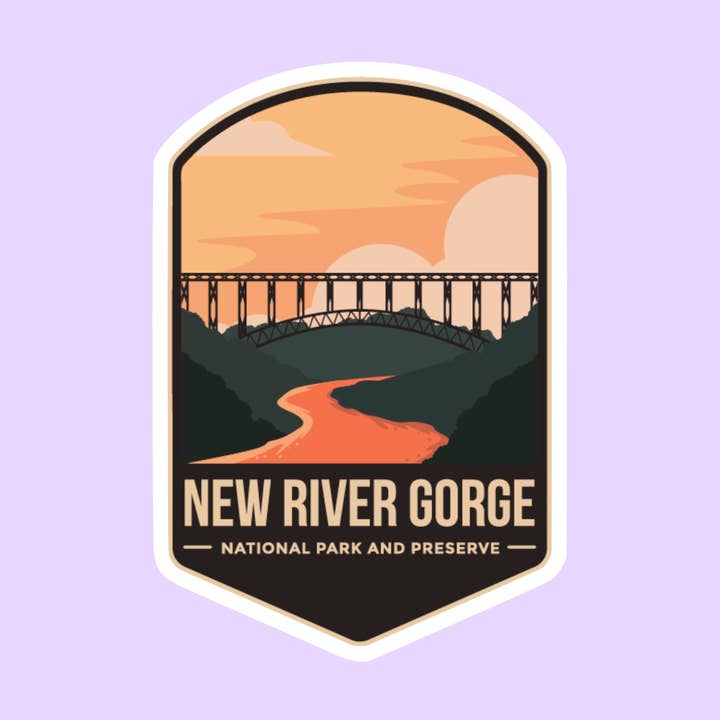 The Sticker Lab - Wholesale Sticker - New River Gorge National Park Emblem Logo Die-Cut Sticker0