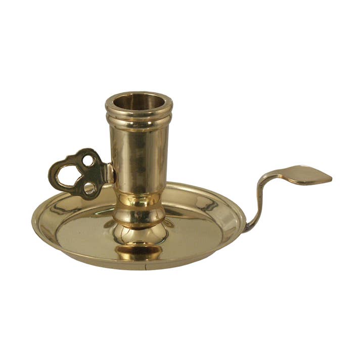 Solid Polished Brass Antique Vintage-Style Chamberstick for wholesale by Madison Bay Co. - Historical Home Decor Reproductions
