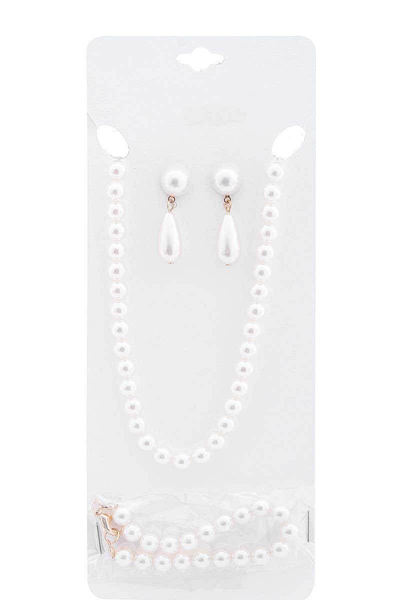 JOIA ACCESSORIES - Vente Parures de bijoux - ENSEMBLE COLLIER, BOUCLES D'OREILLES ET BRACELET EN PERLES, S 32753