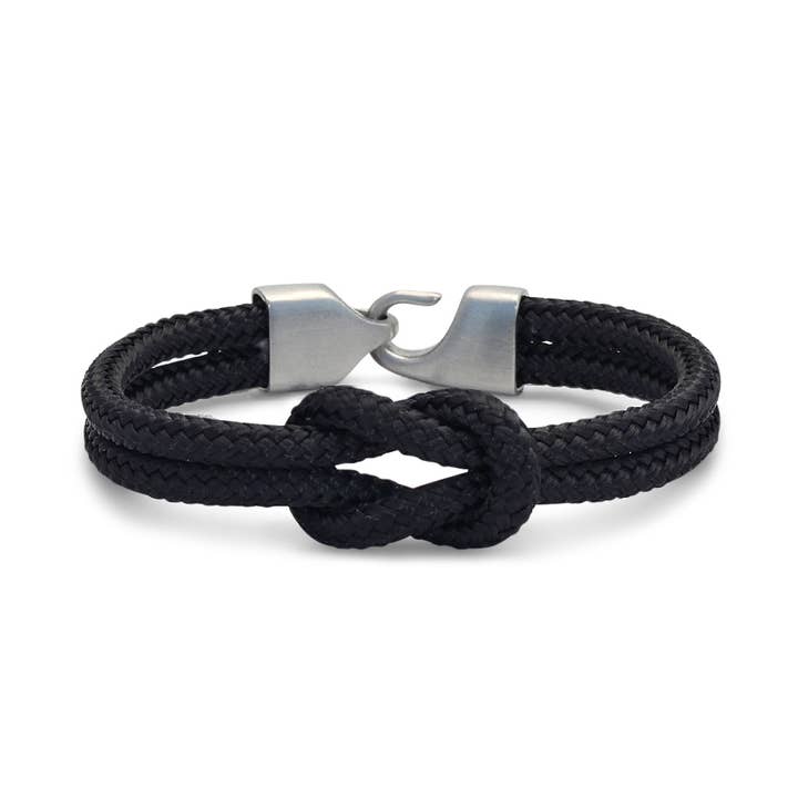 Lemon & Line - Wholesale Woven/Braided Bracelet - Newport Black Square Knot Bracelet