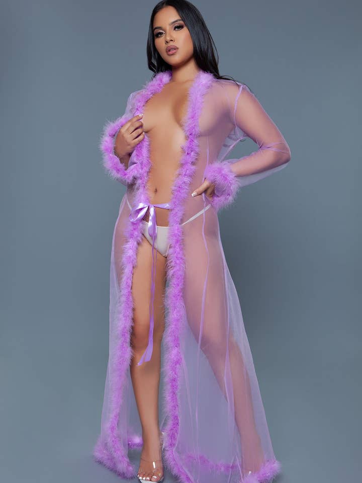 BeWicked - Wholesale Robe - Women's - BW1650 Marabou Robe8