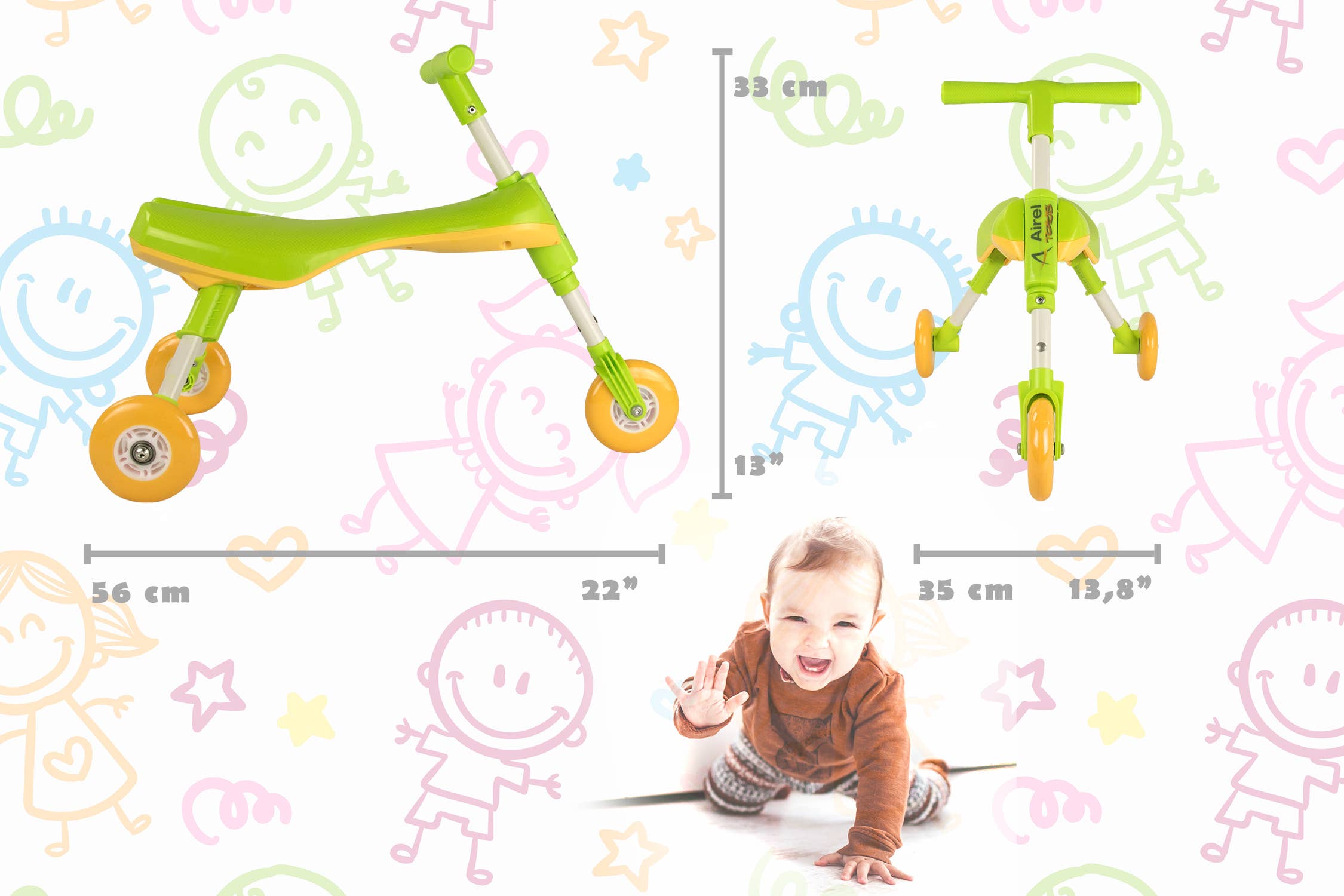 Airel - Wholesale Bike/Scooter - Kids - Airel Tricycle Without Pedals From 1 To 3 Years Old9