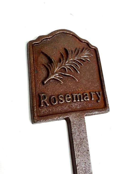 McGowan & Rutherford Ltd - Wholesale Outdoor Sign - Rusted 'Rosemary' Cast Iron Herb Garden Planter Sign0