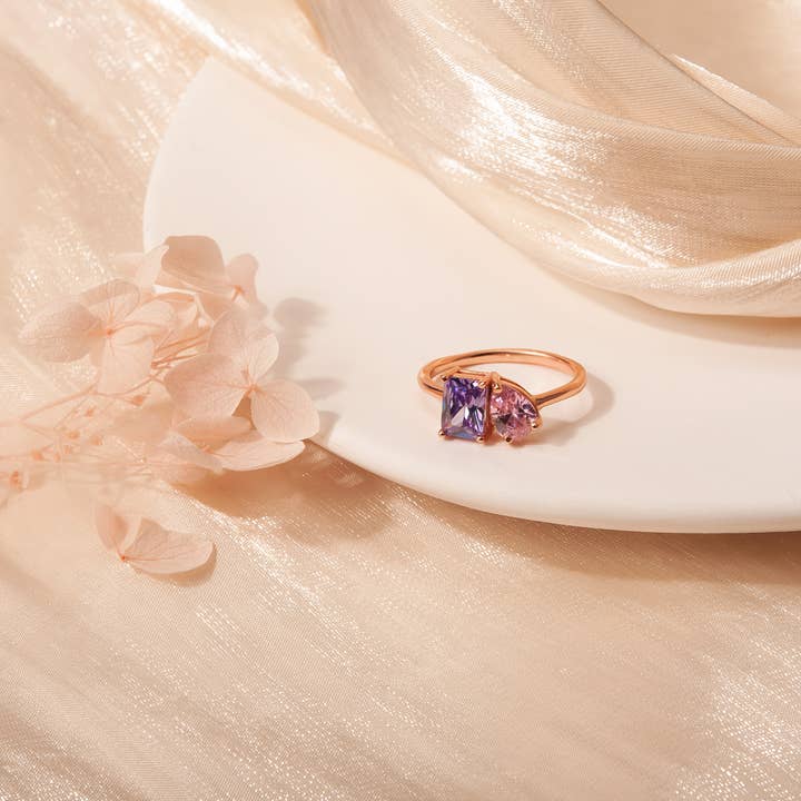 Anavia - Wholesale Single Stone/Solitaire Ring - Toi et Moi Gemstone Sterling Silver Ring9