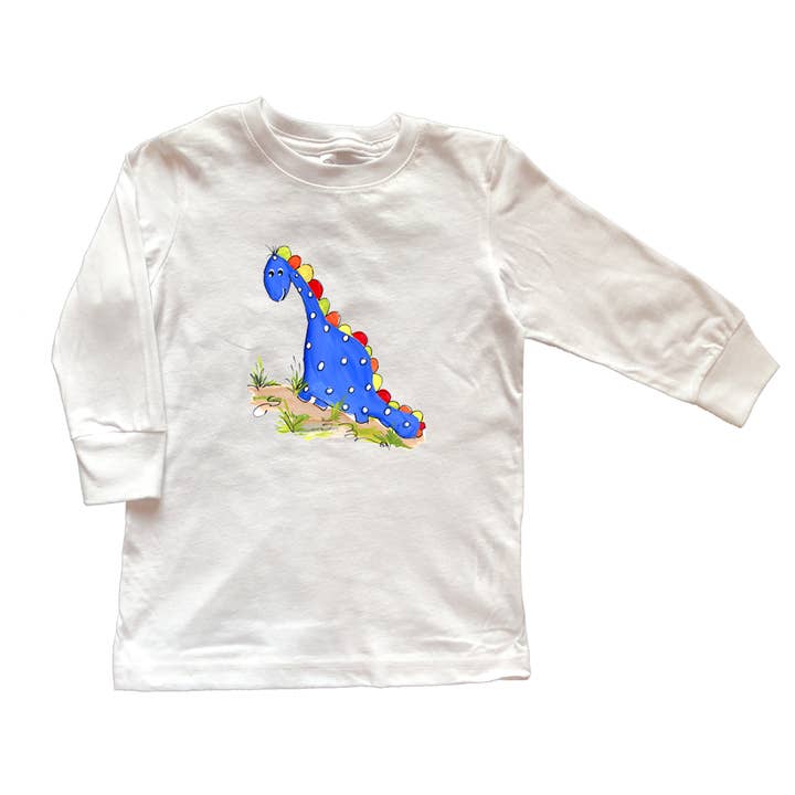 Cotton Tee Shirt Long Sleeve 920 Dino w-multi color for wholesale by Designs By Beverly, LLC