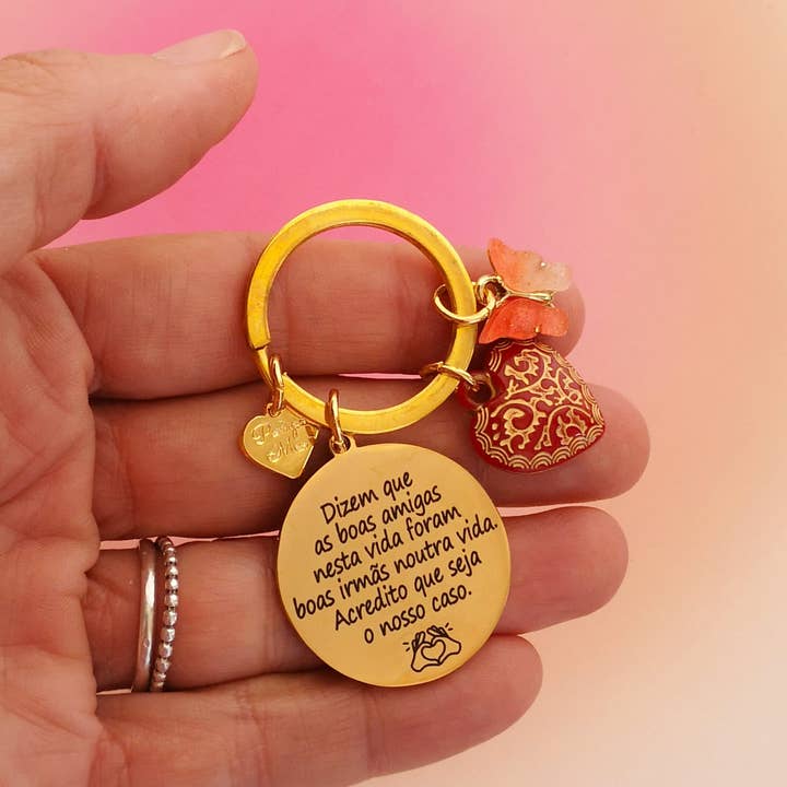 Keychain good friends good sisters for wholesale by Pampa Mia