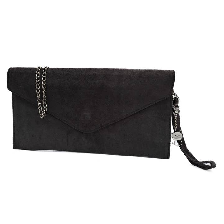 Ellas Trading - Wholesale Clutch Bag - Women's - Italian Suede Envelope Clutch Messenger Handbag9