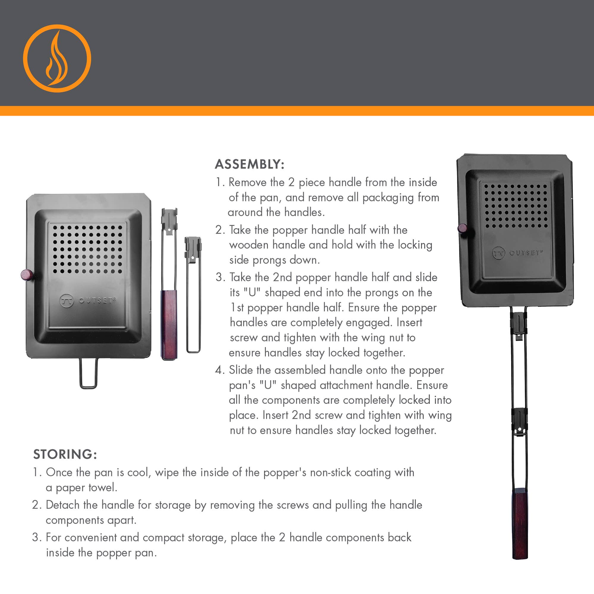 Fox Run Brands - Wholesale Kitchen Tool/Gadget - Outset Grill Popcorn Tray, 16.5” x 7.1” x 3.7”5