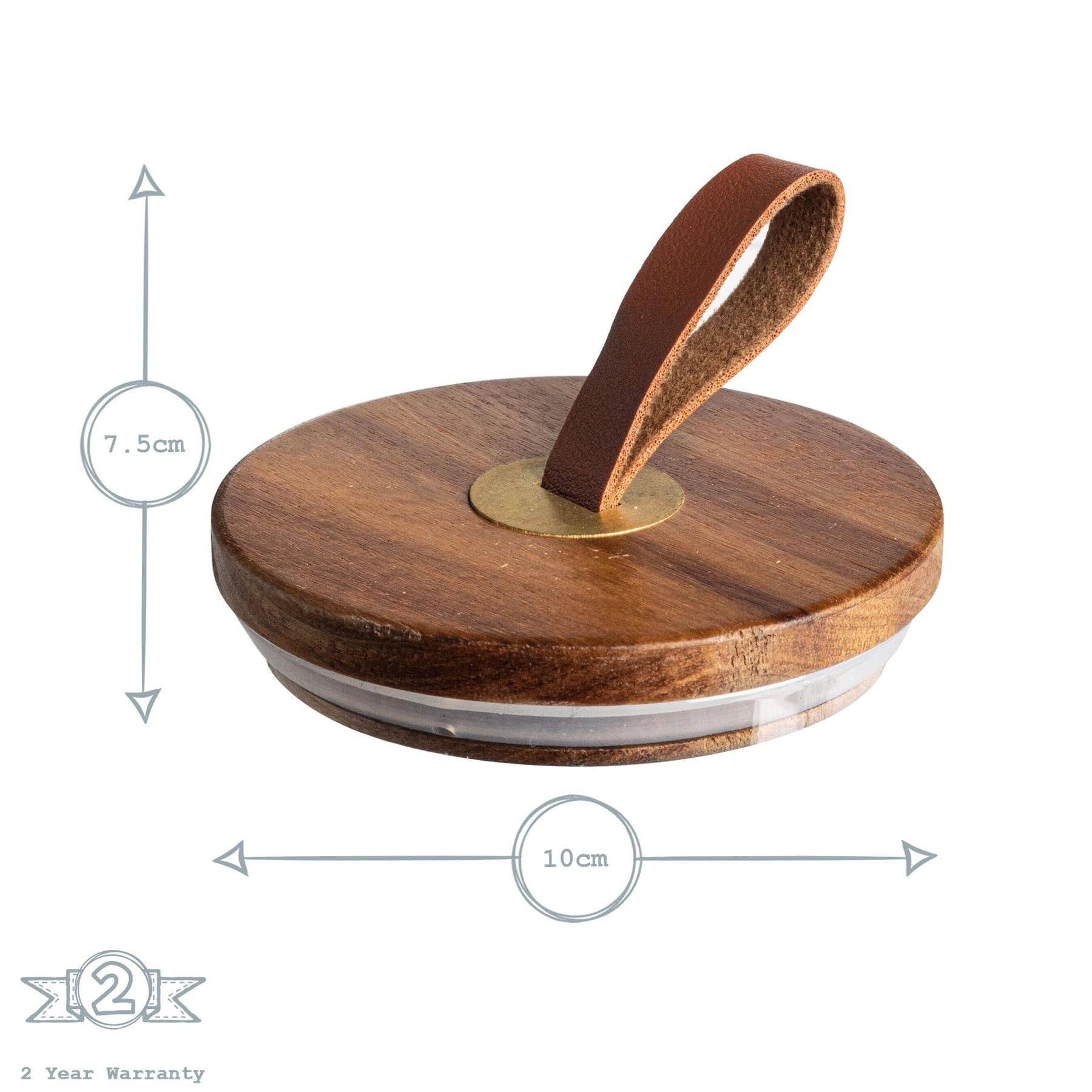 Rinkit Ltd – wholesale Food storage container – Argon Tableware Wooden Storage Jar Lid - Leather Loop4