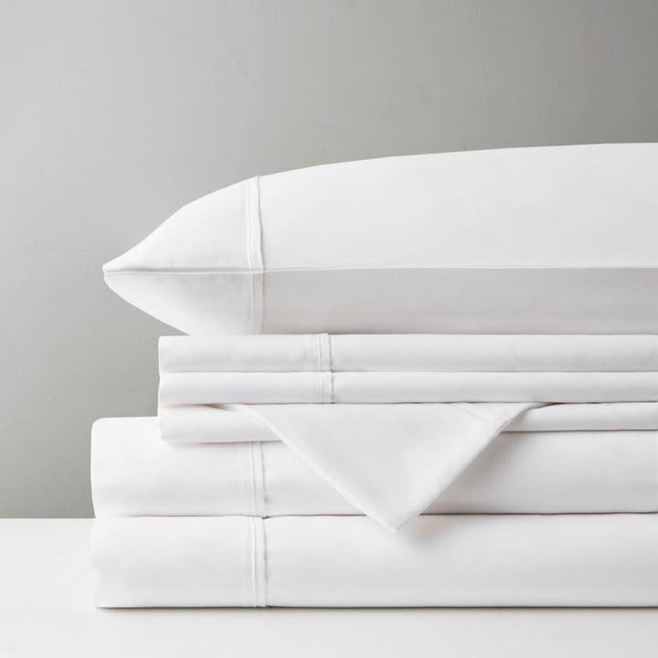 Olliix - Wholesale Sheet Set - Cotton-Blend Sateen 800 Thread Count 6-Piece Sheet Set White1
