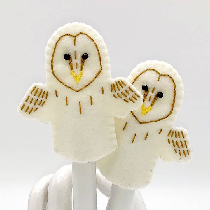 Barn Owl Felt Finger Puppet for wholesale by Lumpy Buttons