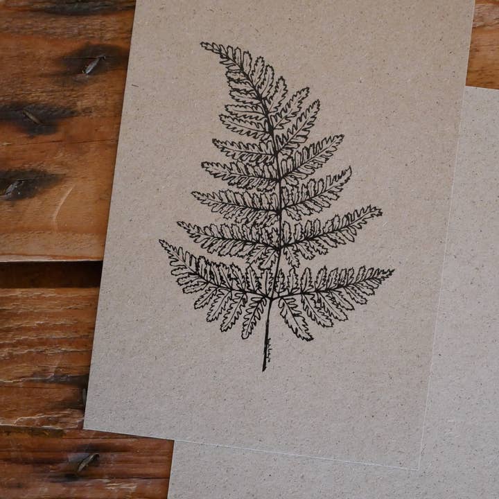 Postal de papel con helecho para venta al por mayor de Hannibelle
