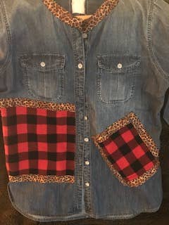 Hip Jean Shirt w/ Unique Detailing for wholesale by Wild Horse Clothier