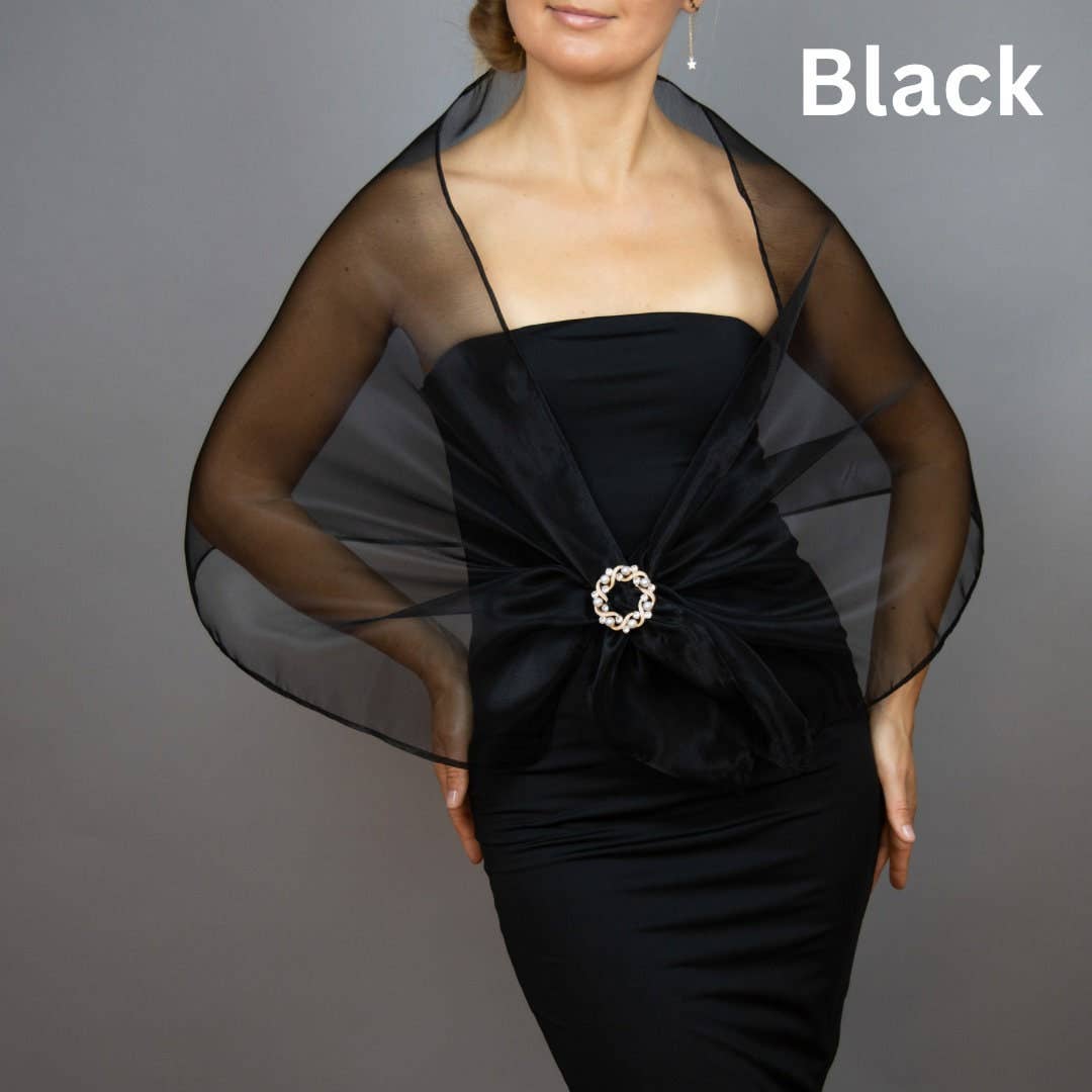 BridalSpain - Vendita all'ingrosso Stola - Donna - Stola bolero in organza con fibbia in vari colori6