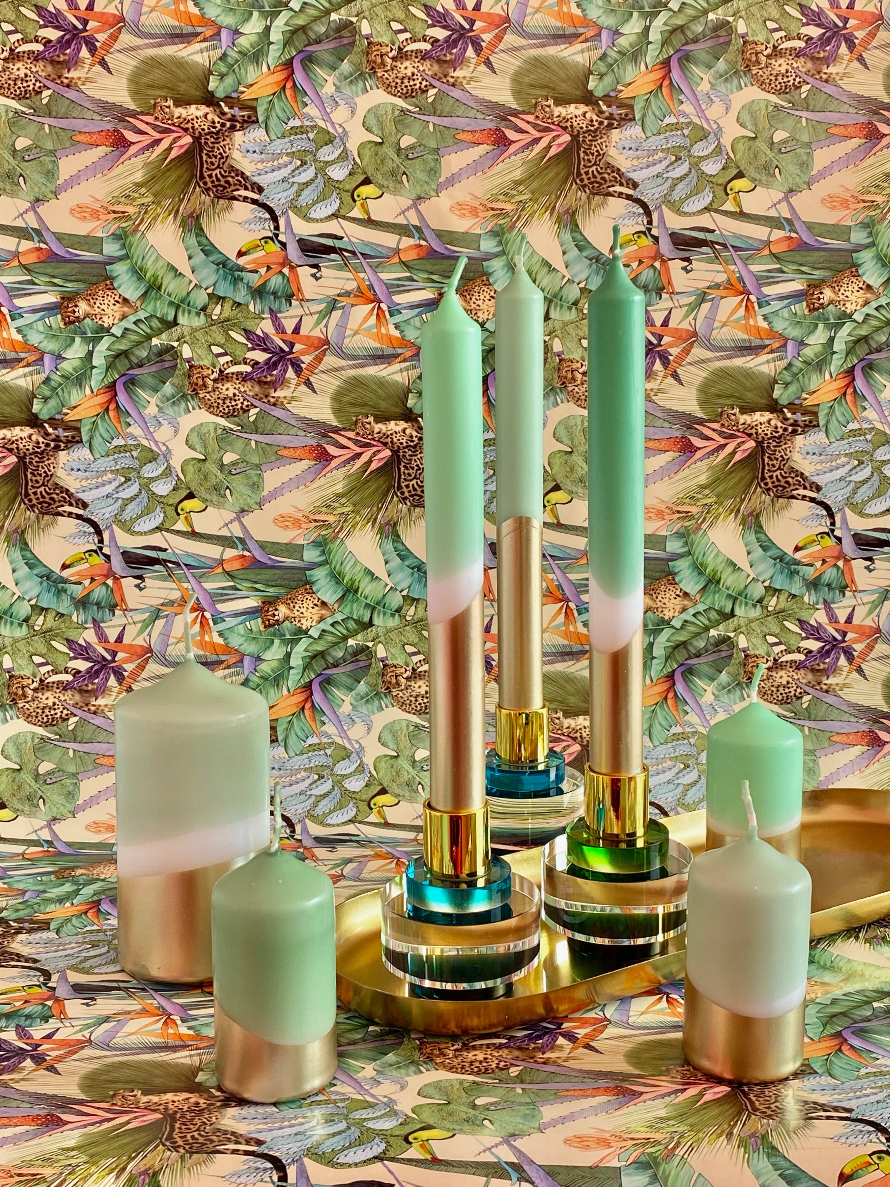 Pink Stories - Wholesale Pillar Candle - Dip Dye Bling Bling * Forest vibes3