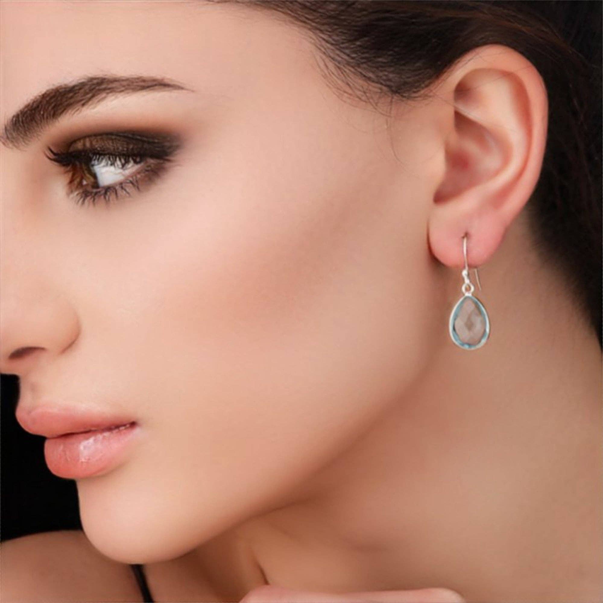 MadamLili – wholesale Dangle earrings – Aqua Topaz drop earrings 925 sterling silver1