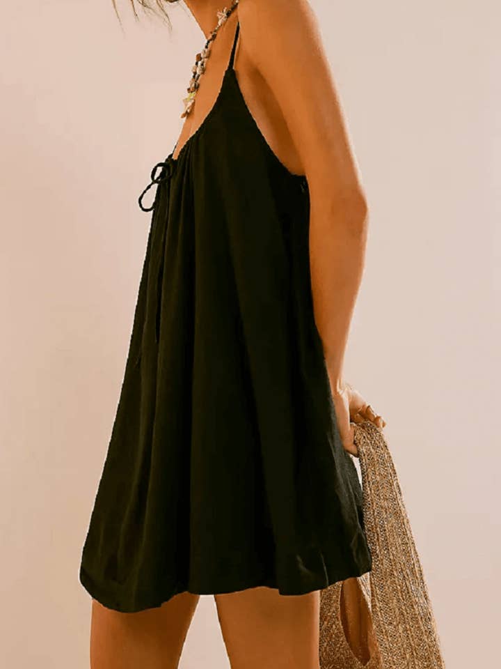 Dipped Shop - Wholesale Dress - Women's - Solid Color String Shoulder Mini Dress DPD17191