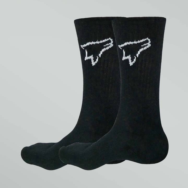 Black long socks for wholesale by Wolfpack Lifting