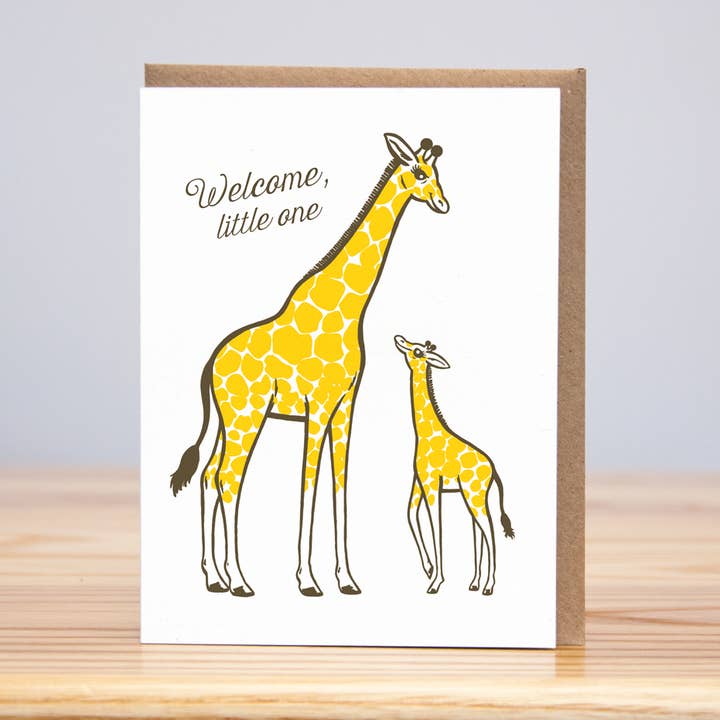 Baby Giraffe - Soldes ! (Typographie) pour la vente par Huckleberry Letterpress