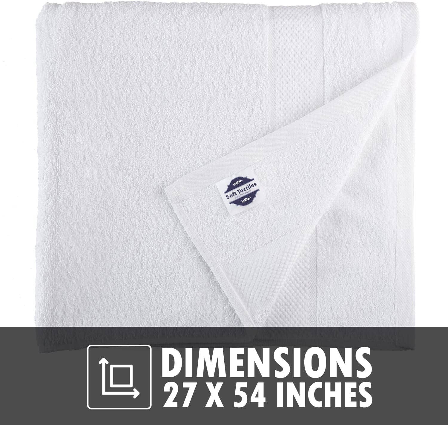 Soft Textiles - Wholesale Towel Set - Soft Textiles Bath Towel 4 Pack 100% Cotton Ring Spun Bath Towels Set 27x54 Inches10