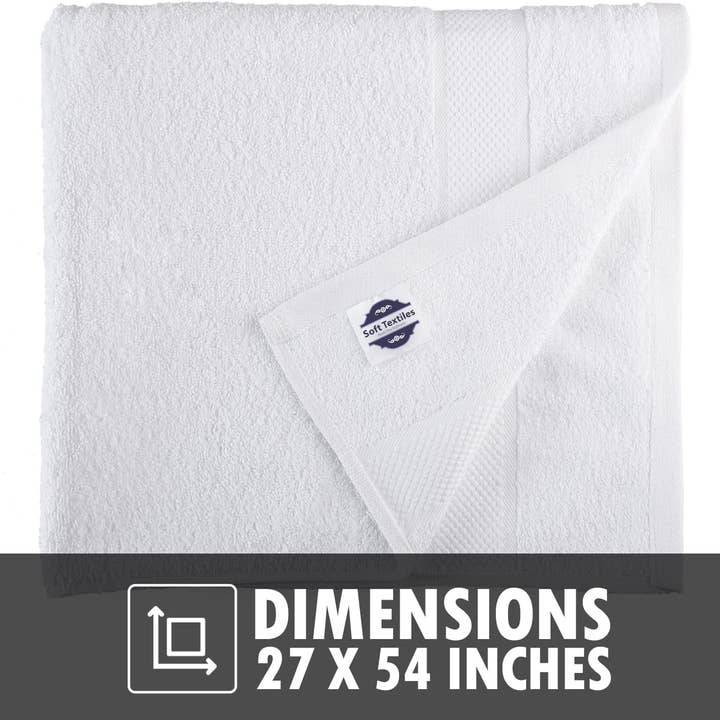 Soft Textiles - Wholesale Towel Set - Soft Textiles Bath Towel 4 Pack 100% Cotton Ring Spun Bath Towels Set 27x54 Inches10