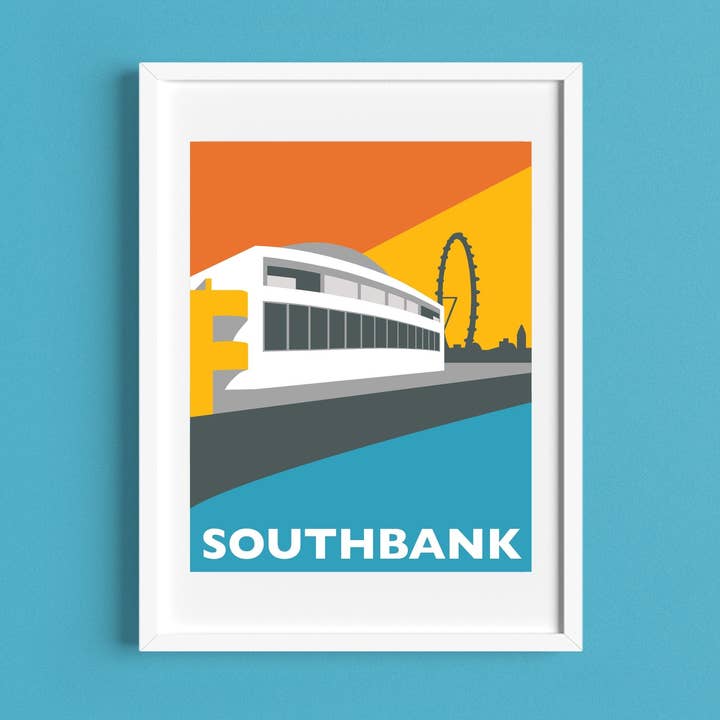 LONDON SOUTHBANK Impressão de cartaz de viagem por atacado de Rebecca Pymar