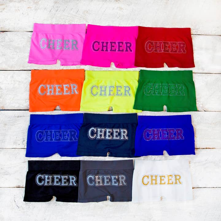 Teens Solid Boy Shorts With Cheer Embellishment One Size for wholesale by Malibu Sugar