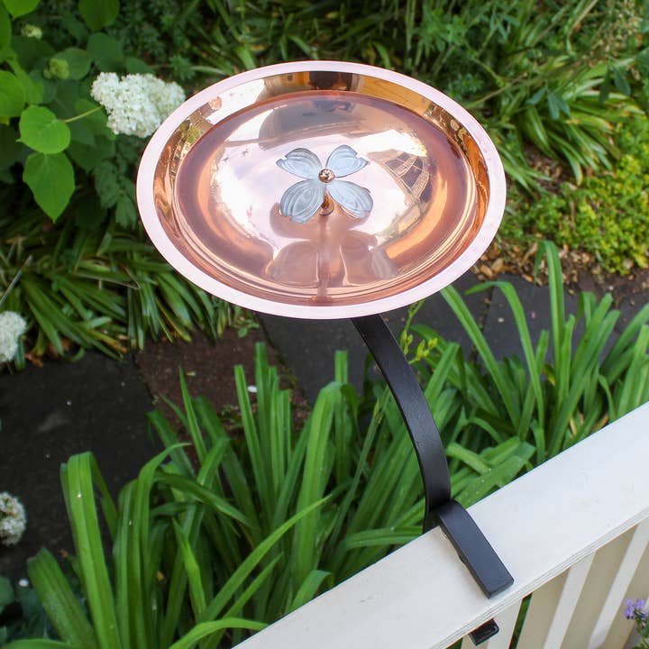 Dogwood Birdbath- Rail Mount Bracket for wholesale by ACHLA Designs