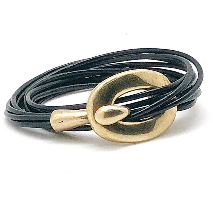 Diana Kauffman Designs - Wholesale Woven/Braided Bracelet - Playing Hooky Bracelet/Blackjack/Brass