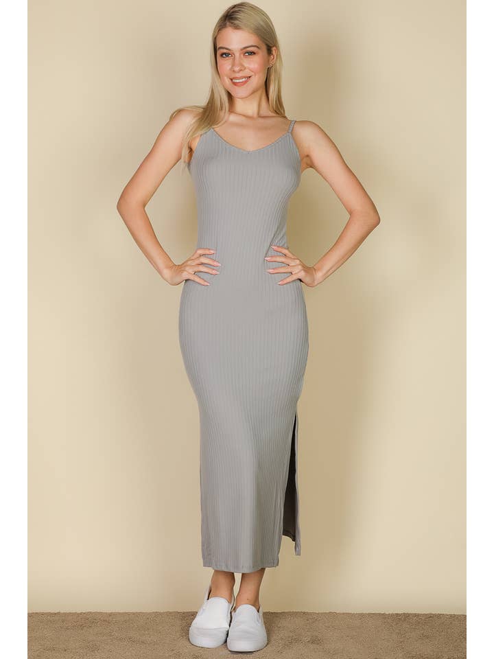 CAPELLA APPAREL - Wholesale Dress - Women's - Ribbed Side Slit Long Cami Dress20