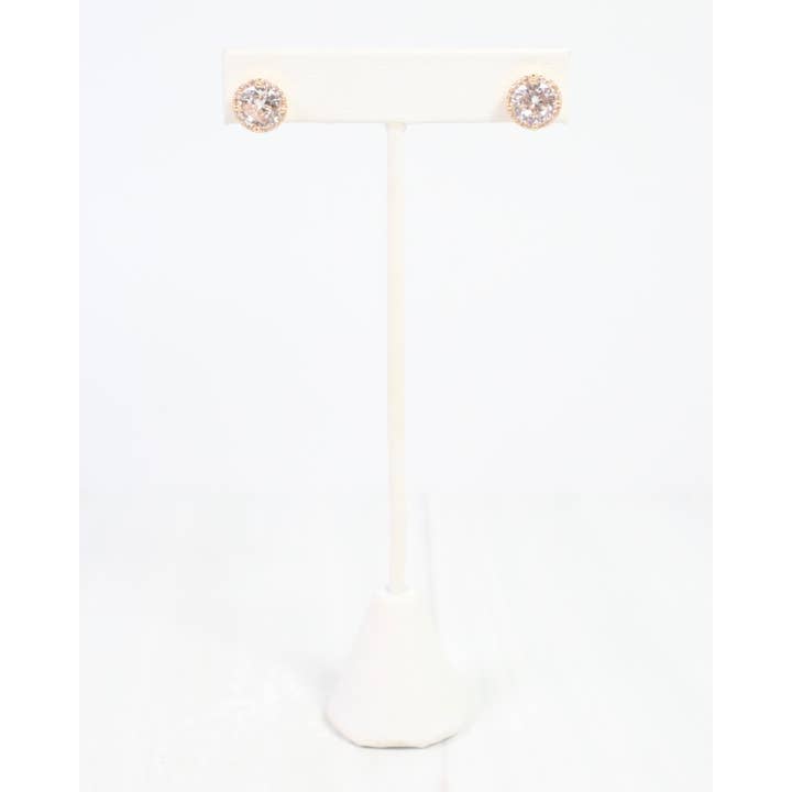 Caroline Hill - Wholesale Stud/Post Earrings - Hurley CZ Stud Gold2