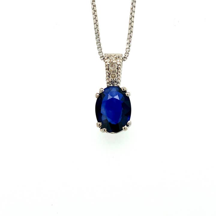 Sapphire Pendant in .925 Sterling Silver - KSP 33149 for wholesale by Kotawala Jewels