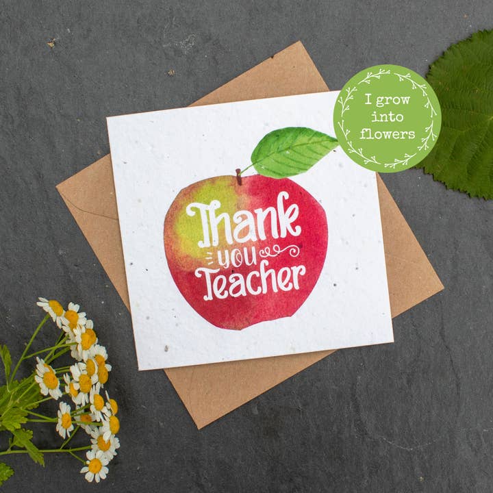 Plantable Card - Thank You Teacher Apple for wholesale by The Naughty Shrew