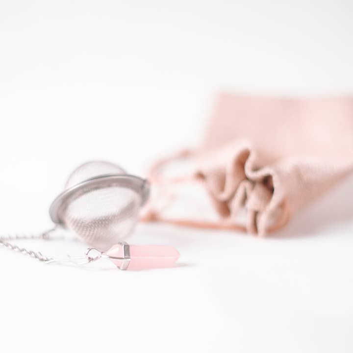 The Blue Yogi - Wholesale Tea Strainer/Infuser - Crystal Tea Strainer- Rose Quartz1