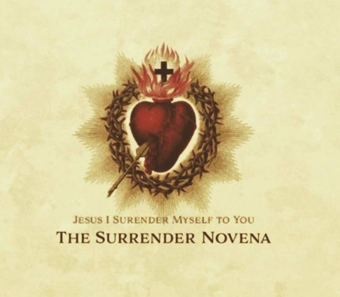 The Retro - a Full of Grace USA Company - Wholesale Religious Card - Surrender Novena SPANISH  Trifold Holy Card  (LARGE FONT)1