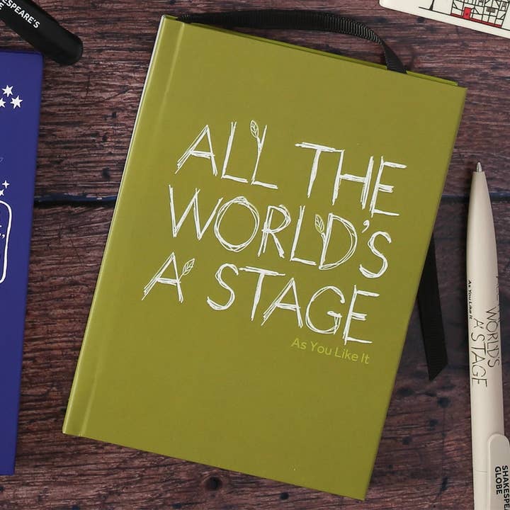 Journal rigide A6 Comme il vous plaira (Le monde entier est une scène) pour la vente par The Globe Shop