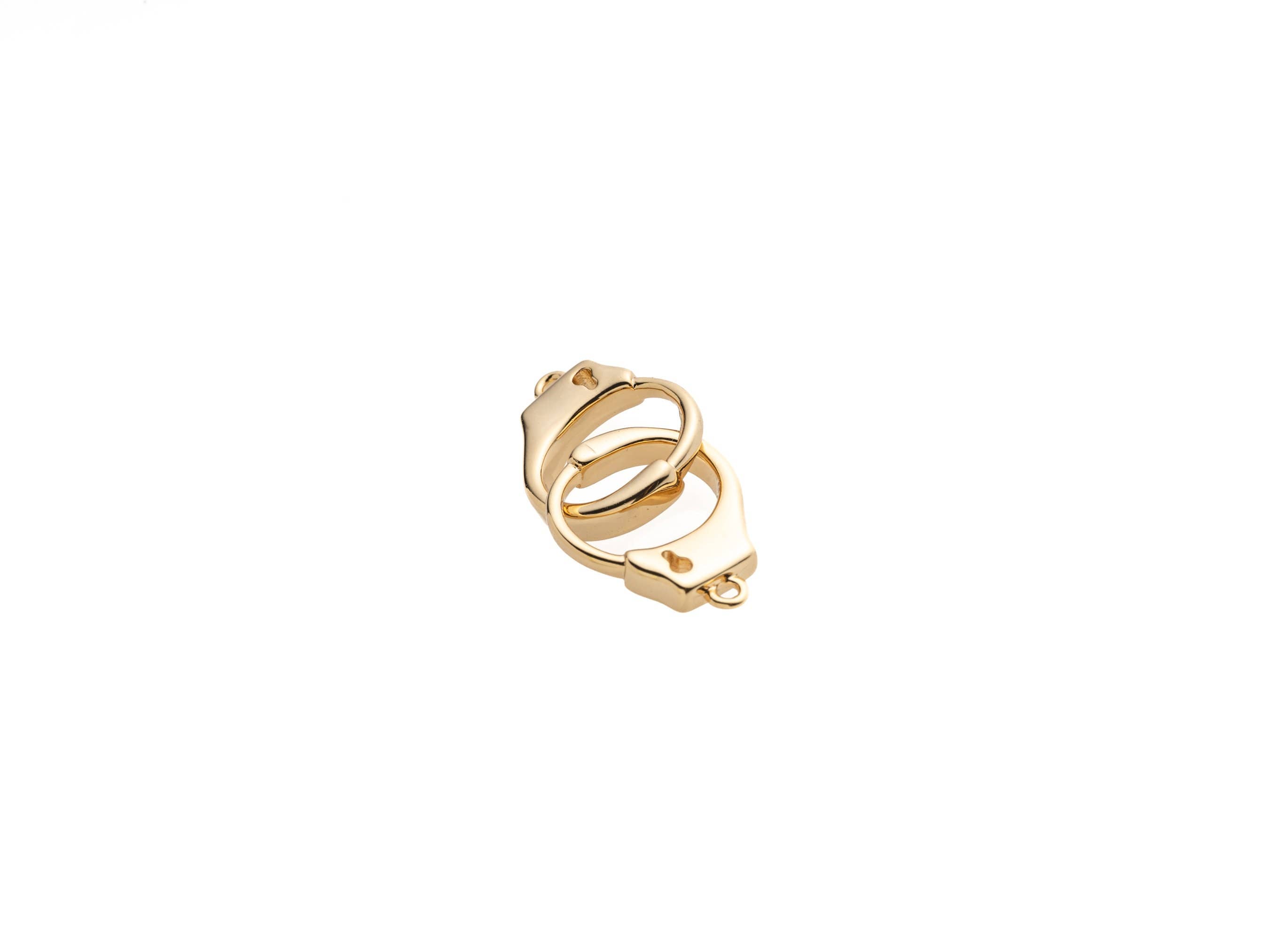 Jewel Pledge - Wholesale Individual Charm/Pendant - Gold HandCuff Connector Charm for Jewelry Making CNG0025