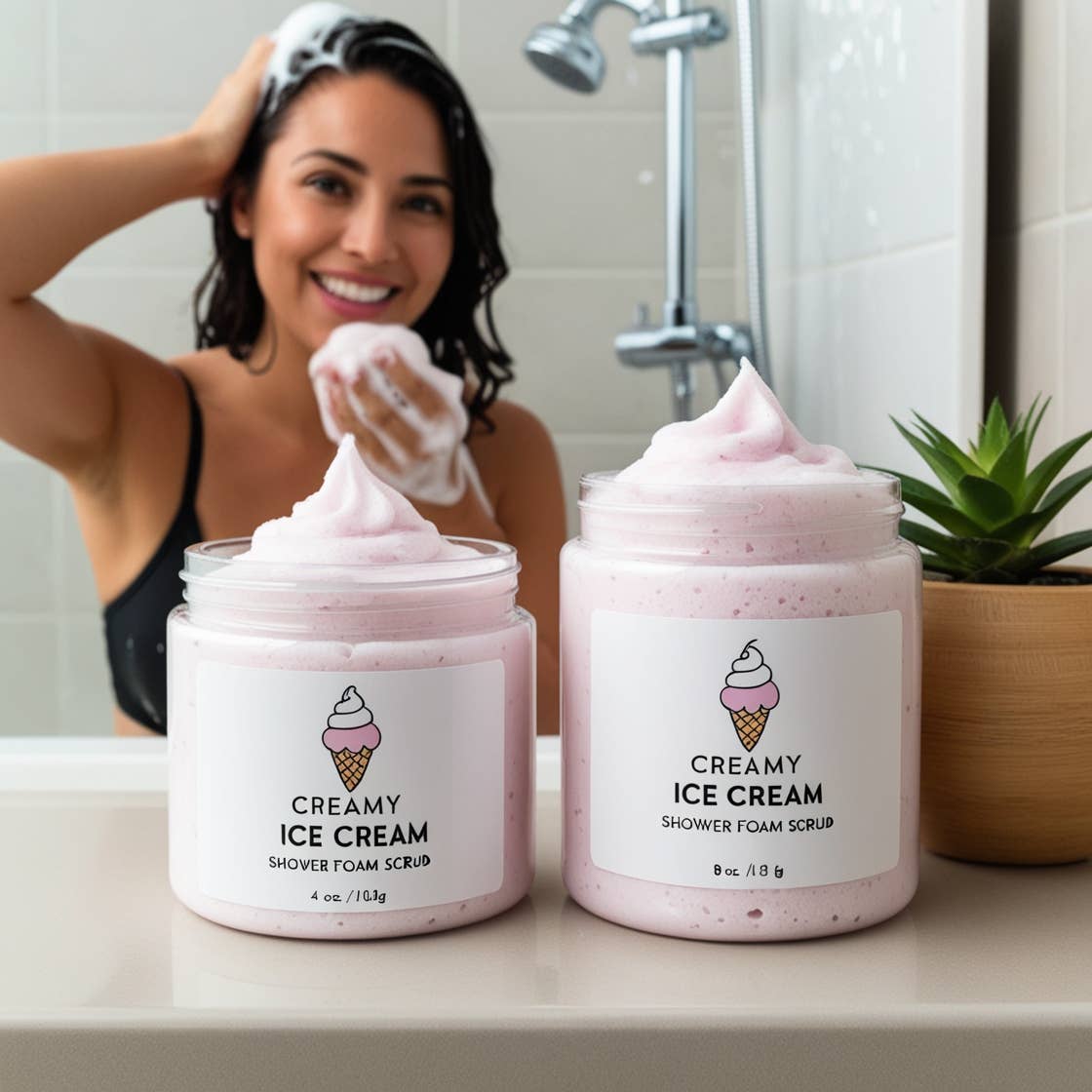 Beautique Goals - Wholesale Body Scrub/Exfoliant - Ice Cream Scoop Douchefoam Zeep Scrub3
