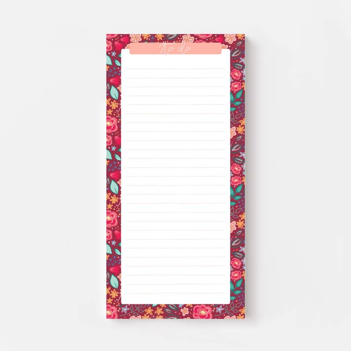 Pink Wildflowers Slim Notepad for wholesale by Ditsy & Stitch