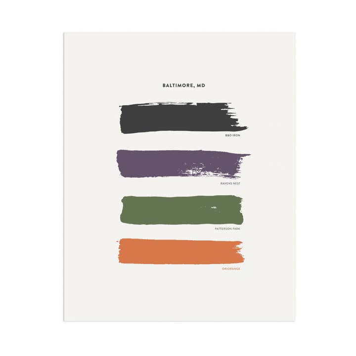 Baltimore Palette - 8"x10" Print for wholesale by Maryland Mercantile
