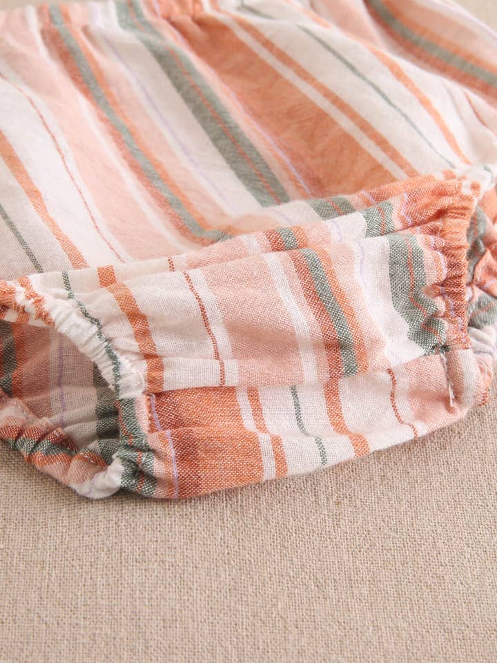 Dadati - Wholesale Dress - Baby - Baby girl dress with mixed stripes and matching panties4