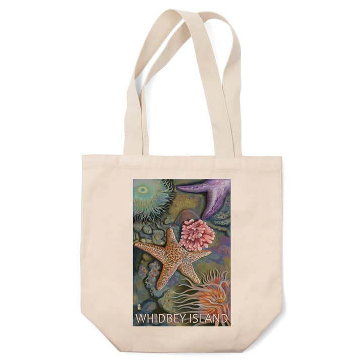 ORGANIC TOTE BAGS Whidbey Island, Washington, Tidepool for wholesale by Lantern Press