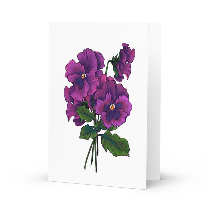 Cartão de saudação Pansy Bouquet (Cartão Único) por atacado de The Hummingbird and The Beagle